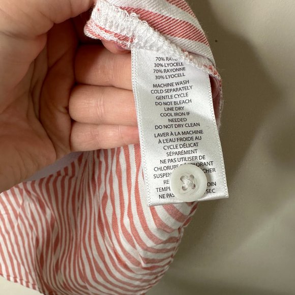 Beach Lunch Lounge Multicolor Striped Sleeveless Button Front Shirt Small - Picture 3 of 6